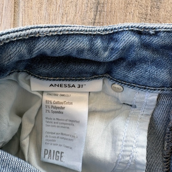 Paige Anessa Wide Leg Jean Flamenco Distressed Size 29 - Picture 7 of 7